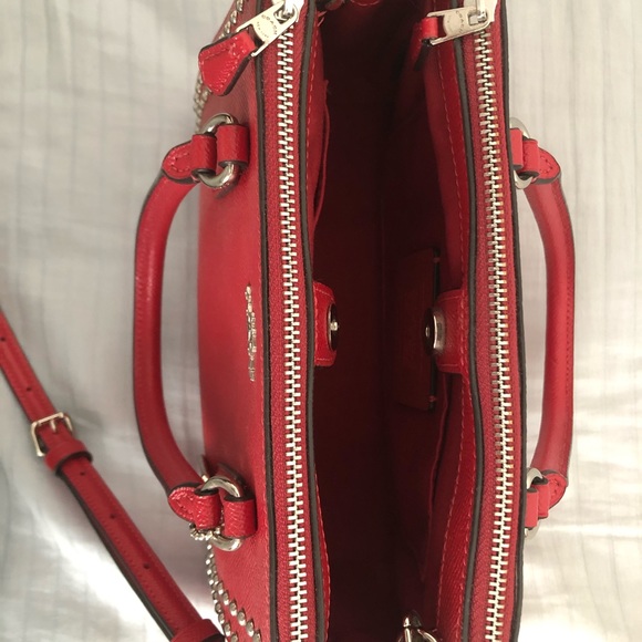 Coach red satchel purse style # 77911 - Picture 4 of 7